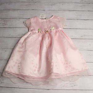 CLa Princess Vintage Baby Girl's Organdy Party Dress Size 24 Months Pink